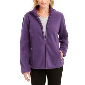 Karen Scott Sport Fleece Zip-Up Jacket